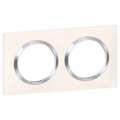  PLAQUE 2P BLANC CHROME 