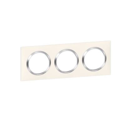  PLAQUE 3P BLANC CHROME 