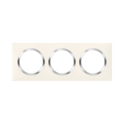  PLAQUE 3P BLANC CHROME 