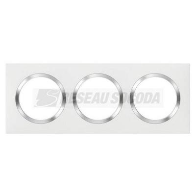  PLAQUE 3P BLANC CHROME 