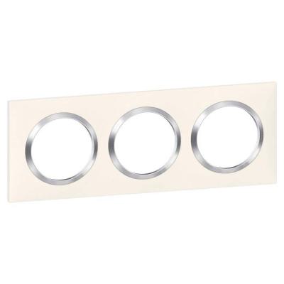  PLAQUE 3P BLANC CHROME 