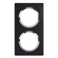  PLAQUE 2P NOIR VELOURS CHROME 
