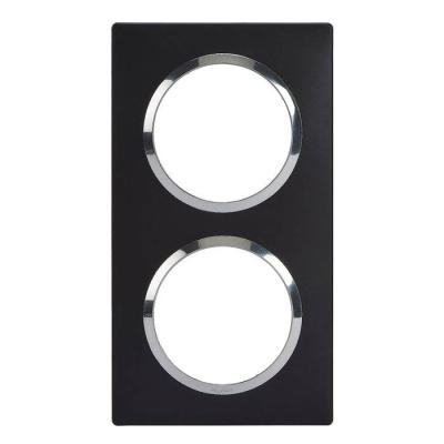 PLAQUE 2P NOIR VELOURS CHROME 