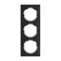  PLAQUE 3P NOIR VELOURS CHROME 