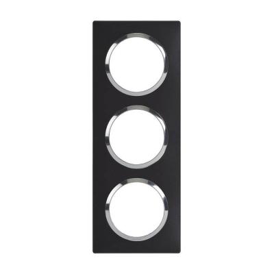  PLAQUE 3P NOIR VELOURS CHROME 