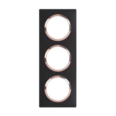  PLAQUE 3P NOIR VELOURS CUIVRE 