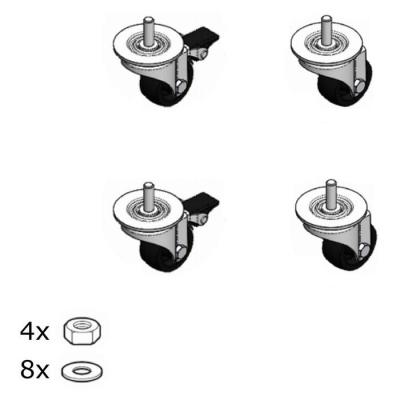  4 ROULETTES COFF PIVOTANT LINK 