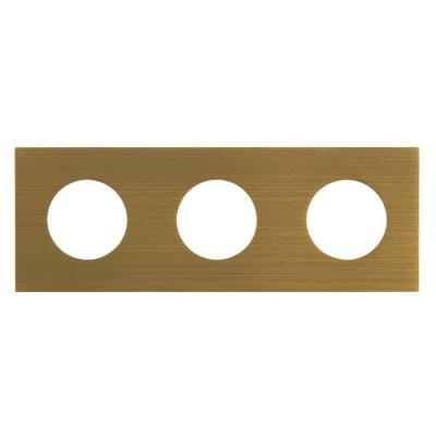  PLAQUE 3X2P+T EPURE BRONZE 