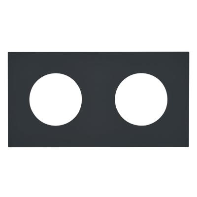  PLAQUE 2X2P+T EPURE NOIR MAT 