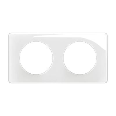  PLAQUE 2 POSTES BLANC EMAILLE 