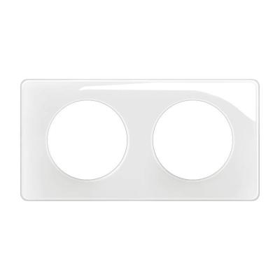  PLAQUE 2 POSTES BLANC EMAILLE 