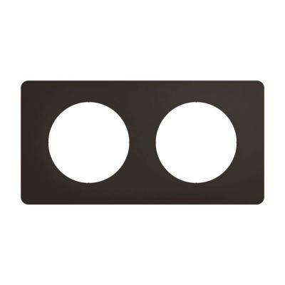  PLAQUE 2 POSTES NOIR MAT 