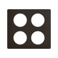  PLAQUE 2X2 POSTES NOIR MAT 