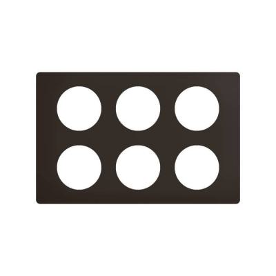  PLAQUE 2X3 POSTES NOIR MAT 