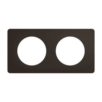  PLAQUE 2 POSTES NOIR MAT 