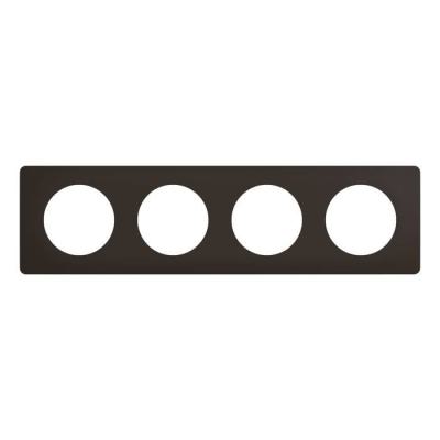  PLAQUE 4 POSTES NOIR MAT 