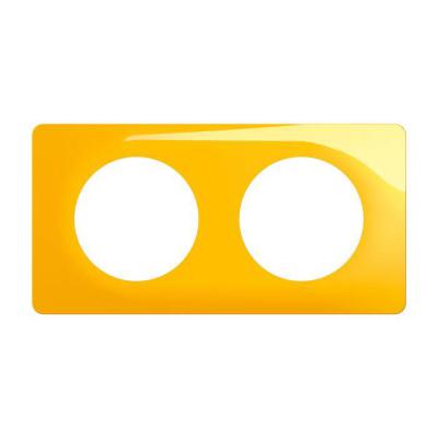  PLAQUE 2 POSTES JAUNE SAFRAN 