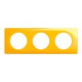  PLAQUE 3 POSTES JAUNE SAFRAN 
