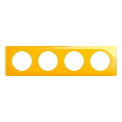  PLAQUE 4 POSTES JAUNE SAFRAN 