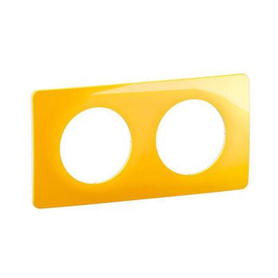  PLAQUE 2 POSTES JAUNE SAFRAN 