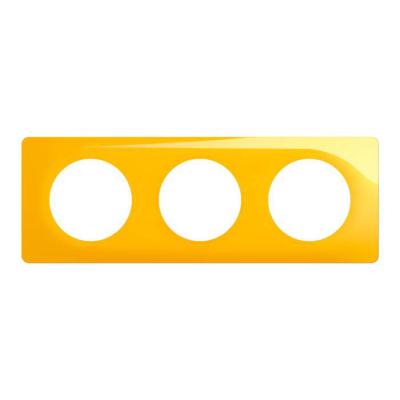  PLAQUE 3 POSTES JAUNE SAFRAN 