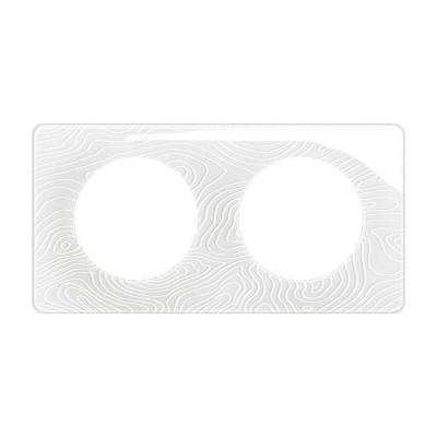  PLAQUE 2 POSTES BLANC RELIEF 