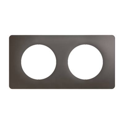  PLAQUE 2 POSTES GRIS CENDRE 