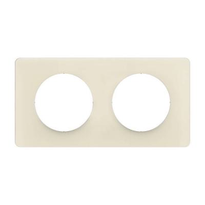  PLAQUE 2 POSTES BLANC AMANDE 