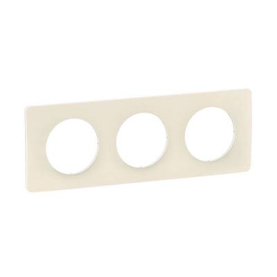  PLAQUE 3 POSTES BLANC AMANDE 