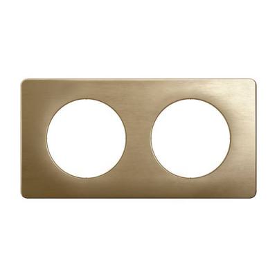  PLAQUE 2 POSTES BRONZE SATINE 