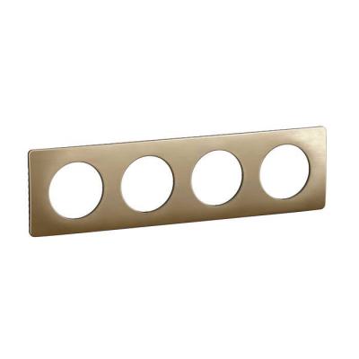  PLAQUE 4 POSTES BRONZE SATINE 