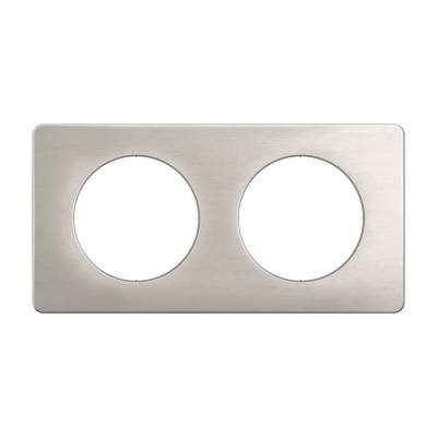  PLAQUE 2 POSTES ALU SATINE 