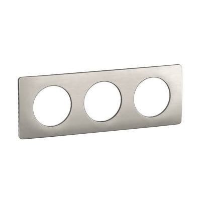  PLAQUE 3 POSTES ALU SATINE 