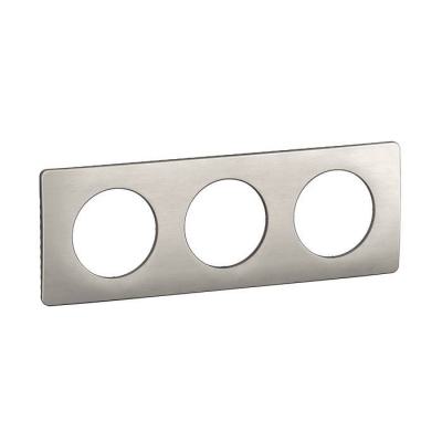  PLAQUE 3 POSTES ALU SATINE 