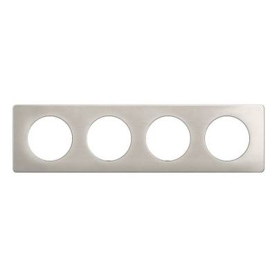  PLAQUE 4 POSTES ALU SATINE 