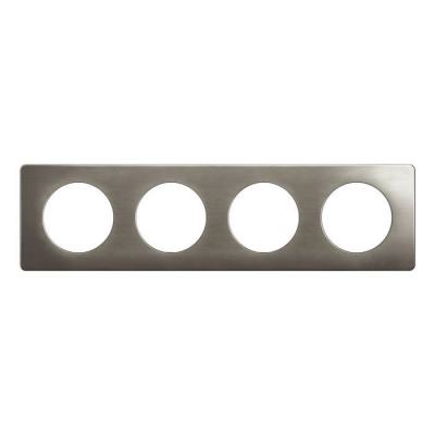  PLAQUE 4 POSTES ACIER SATINE 