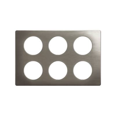  PLAQUE 2X3 POSTES ACIER SATINE 