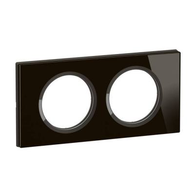  PLAQUE 2P VERRE ONYX NOIR 