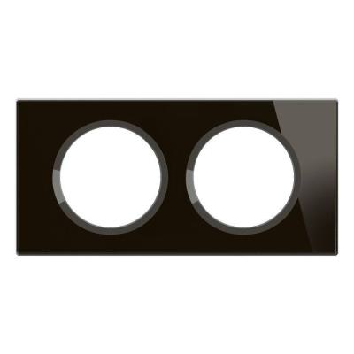  PLAQUE 2P VERRE ONYX NOIR 