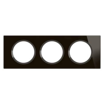  PLAQUE 3P VERRE ONYX NOIR 