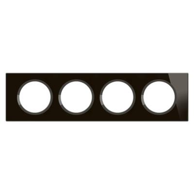  PLAQUE 4P VERRE ONYX NOIR 