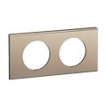  PLAQUE 2 POSTES NICKEL SATINE 