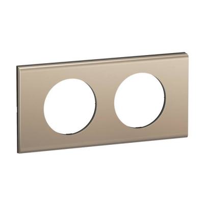  PLAQUE 2 POSTES NICKEL SATINE 