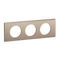  PLAQUE 3 POSTES NICKEL SATINE 