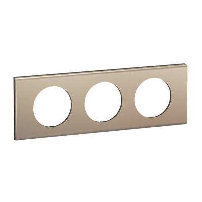  PLAQUE 3 POSTES NICKEL SATINE 