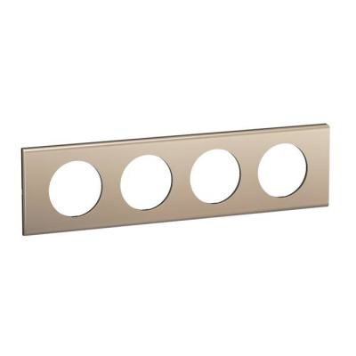  PLAQUE 4 POSTES NICKEL SATINE 