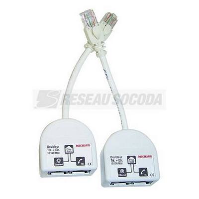  DOUBLEURS RJ45 TEL/ETH MEGABIT 