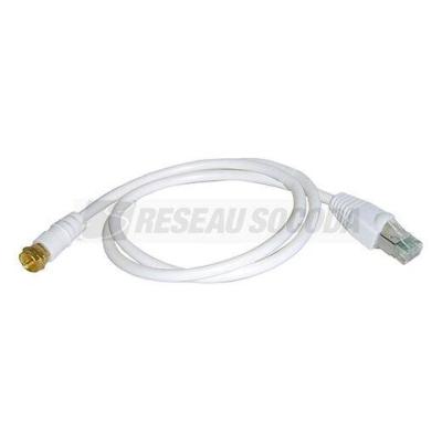  CORDON RJ45/FICHE F TV SAT 2 m 