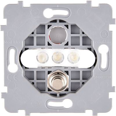  MECA S ACIER 1 PUSH + 3LED BLC 