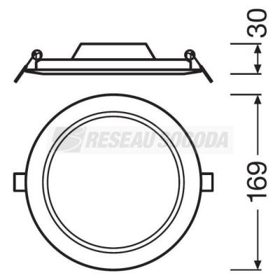  DL SLIM ROND 155 12W 3000K 